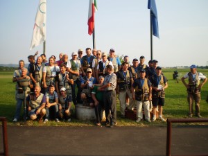 La squadra di skeet al terzo posto