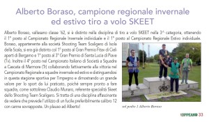 Articolo tratto dal giornale del Comune di Oppeano (VR) come riconoscimento sportivo ad Alberto Boraso.